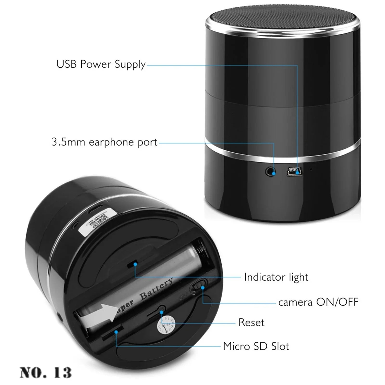 Caméra Espion Enceinte Portable