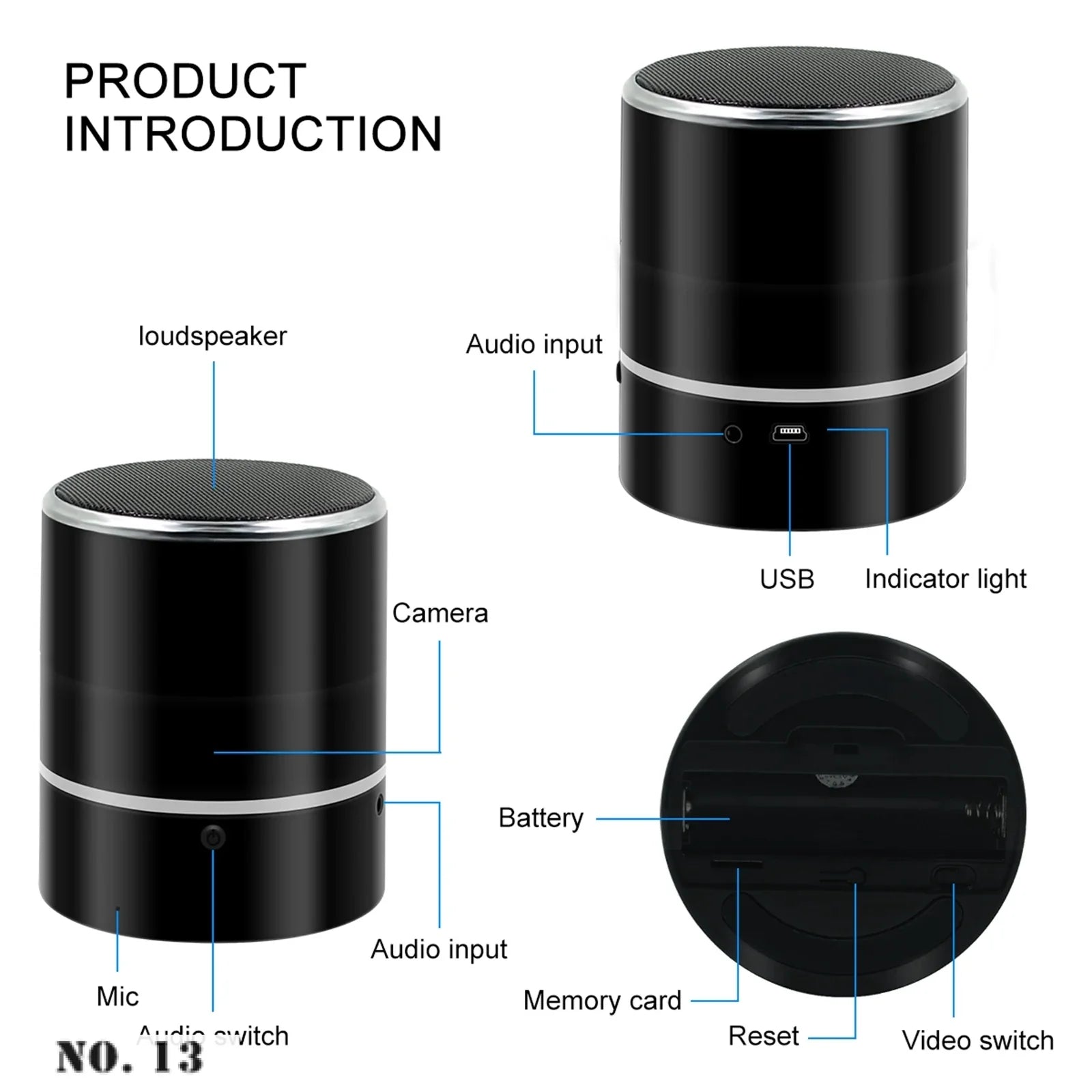 Caméra Espion Enceinte Portable